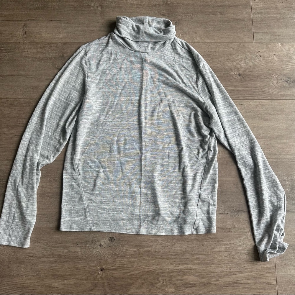 Universal Thread gray with silver metallic cowl neck blouse - size XXL